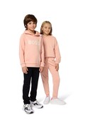 BOSS bluza dziecięca kolor pomarańczowy z kapturem z nadrukiem J52351