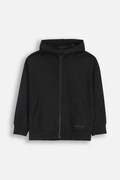 Coccodrillo bluza bawełniana dziecięca kolor czarny z kapturem z nadrukiem EVERYDAY BOY A