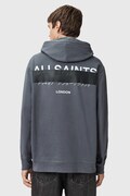 AllSaints bluza bawełniana REDACT męska kolor niebieski z kapturem z nadrukiem M001NC