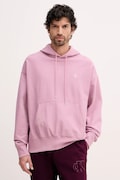 Calvin Klein Jeans bluza męska kolor różowy z kapturem gładka LV04RC278G