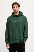 Mikina Calvin Klein Jeans zelená farba, s kapucňou, s potlačou, LV04RC281G
