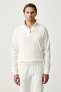 BOSS bluza lounge męska z bawełną Structure 1/4 Zip beżowa 50545597