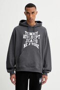 Tommy Jeans bluza bawełniana męska kolor szary z kapturem z nadrukiem DM0DM22082