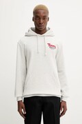 Бавовняна кофта Tommy Jeans колір сірий з капюшоном з принтом DM0DM22086