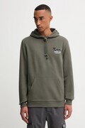 Tommy Jeans bluza bawełniana męska kolor zielony z kapturem z nadrukiem DM0DM22086