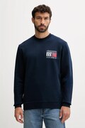 Tommy Jeans hanorac de bumbac culoarea bleumarin, cu imprimeu, DM0DM22093