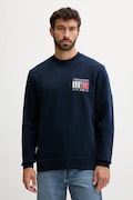 Bavlnená mikina Tommy Jeans tmavomodrá farba, s potlačou, DM0DM22093