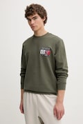 Bavlnená mikina Tommy Jeans zelená farba, s potlačou, DM0DM22093