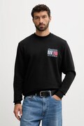 Tommy Jeans hanorac de bumbac culoarea negru, cu imprimeu, DM0DM22093