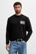 Bavlnená mikina Tommy Jeans čierna farba, s potlačou, DM0DM22093