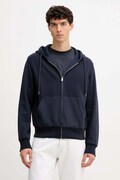 United Colors of Benetton bluza z dodatkiem wełny męska kolor granatowy z kapturem gładka 3ORNU500S