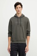 Armani Exchange bluza bawełniana męska kolor zielony z kapturem z nadrukiem XM001294 AF20934