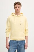 Pepe Jeans bluza bawełniana męska kolor żółty z kapturem z nadrukiem PM582916