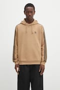 adidas Originals bluza 3-Stripes męska kolor beżowy z kapturem z aplikacją JY1377
