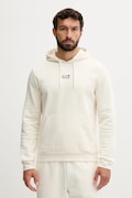 EA7 Emporio Armani bluză culoarea bej, cu glugă, uni, PJVTZ.8NPM37