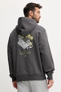The North Face bluza bawełniana Connect Relaxed męska kolor szary z kapturem z nadrukiem NF0A8E40RHI1
