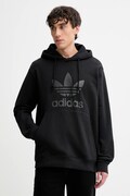 Бавовняна кофта adidas Originals Trefoil Hoody колір чорний з капюшоном з принтом JY3766