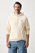 Lacoste bluza z kapturem męska bawełniana beżowa SH9839