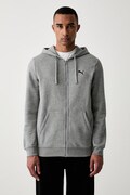 Puma μπλούζα με κουκούλα και κουμπιά ανδρική με βαμβάκι γκρί 682590