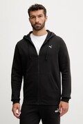 Puma μπλούζα με κουκούλα και κουμπιά ανδρική με βαμβάκι μαύρη 682590