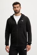 Puma μπλούζα με κουκούλα και κουμπιά ανδρική με βαμβάκι μαύρη 682590