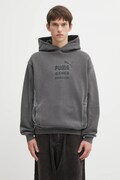 Puma x REPRESENT bluza bawełniana męska kolor szary z kapturem z aplikacją 632542