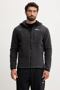 Jack Wolfskin bluza sportowa KAMMWEG PILE męska kolor czarny z kapturem gładka 1711271