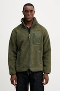 Tommy Hilfiger hanorac fleece culoarea verde, uni, MW0MW40420