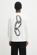 Napapijri longsleeve din bumbac S-Coldirai culoarea bej, cu imprimeu, NP0A88YC2061