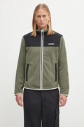 Napapijri hanorac fleece T-Dergana culoarea verde, cu imprimeu, NP0A88V1G0A1