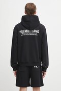 Helmut Lang bluza bawełniana męska kolor czarny z kapturem z nadrukiem P04HM508