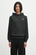 Fred Perry bluza bawełniana męska kolor zielony z kapturem melanżowa M2643