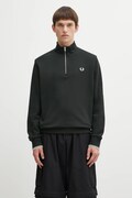 Fred Perry hanorac de bumbac culoarea verde, uni, M3574