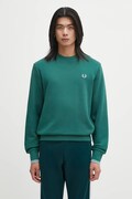 Fred Perry bluza bawełniana męska kolor zielony melanżowa M7535