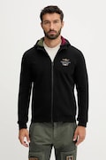 Aeronautica Militare bluza męska kolor czarny z kapturem gładka FE2078UF00662
