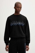 Бавовняна кофта Hugo Blue колір чорний з аплікацією 50549148