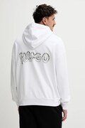 Hugo Blue felpa in cotone uomo colore bianco con cappuccio 50549212