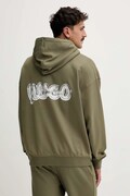 Hugo Blue felpa in cotone uomo colore verde con cappuccio 50549212