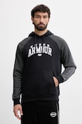 Under Armour bluză Rival culoarea negru, cu glugă, cu imprimeu, 6003958