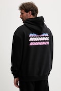 Rossignol bluza bawełniana WATERFALL RELAX męska kolor czarny z kapturem wzorzysta RLOMS02