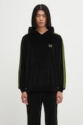 Needles sweatshirt Track Hoody black color hooded with an application RW324