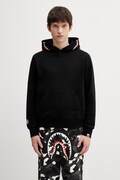 A Bathing Ape bluza bawełniana Shark męska kolor czarny z kapturem z aplikacją 001PPL801301M