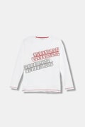 Guess longsleeve bawełniany dziecięcy kolor biały z aplikacją L5YI00 K8HM4