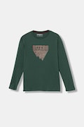 Guess longsleeve bawełniany dziecięcy kolor zielony z nadrukiem L5YI27 K8HM4