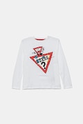 Guess longsleeve bawełniany dziecięcy kolor biały z nadrukiem N5YI01 K8HM4