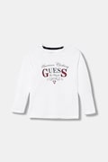 Guess longsleeve bawełniany dziecięcy kolor biały z nadrukiem N5YI21 K8HM4