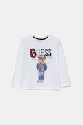 Dětské bavlněné tričko s dlouhým rukávem Guess bílá barva, N5YI23 K8HM4