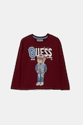 Dětské bavlněné tričko s dlouhým rukávem Guess vínová barva, N5YI23 K8HM4