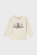 Mayoral longsleeve din bumbac pentru bebeluși culoarea bej, 2063