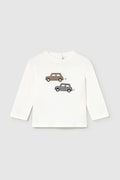 Mayoral longsleeve din bumbac pentru copii culoarea alb, cu imprimeu, 2072